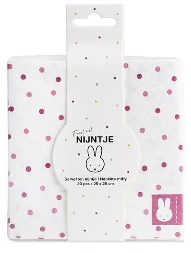 Miffy lautasliinat Vaaleanpunainen 25cm 20kpl