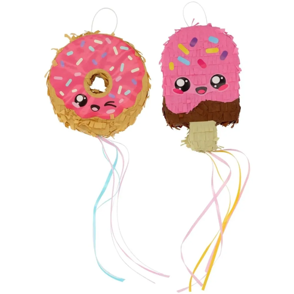 Mini Piñata Set - Donut & Ice - Kawaii Party - 2 kappaletta