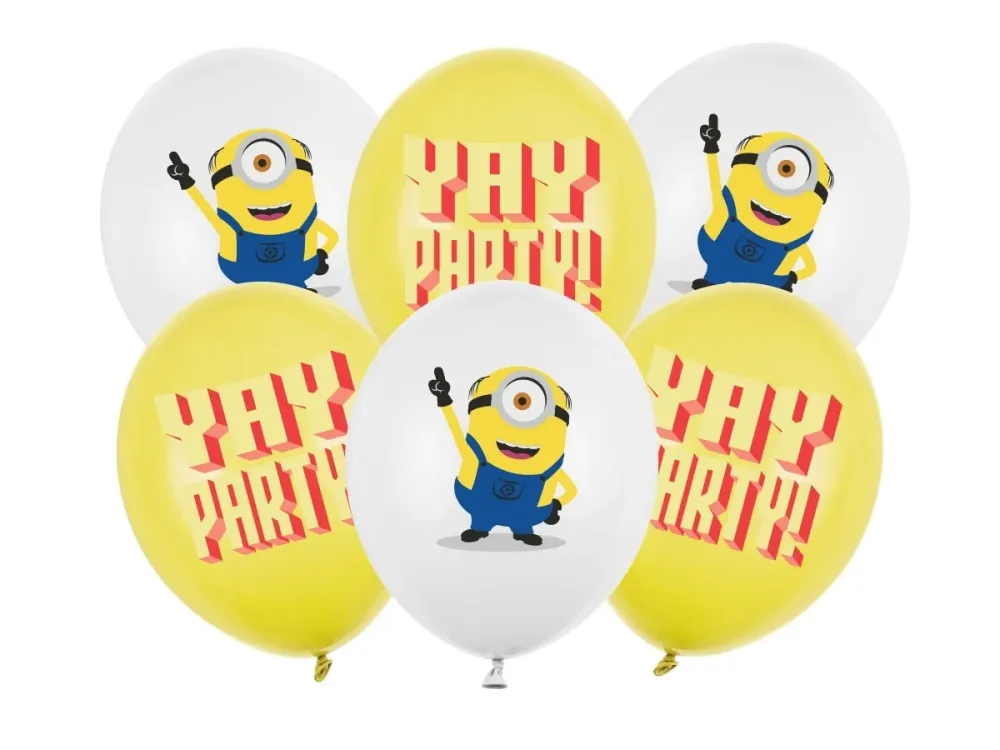 Minions ilmapallot Latex Keltainen Valkoinen 30cm 6kpl 6kpl