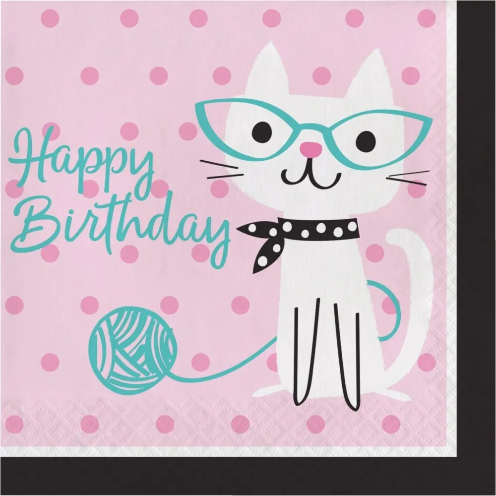 Party Cats lautasliinat Hyvää syntymäpäivää 33cm 16kpl