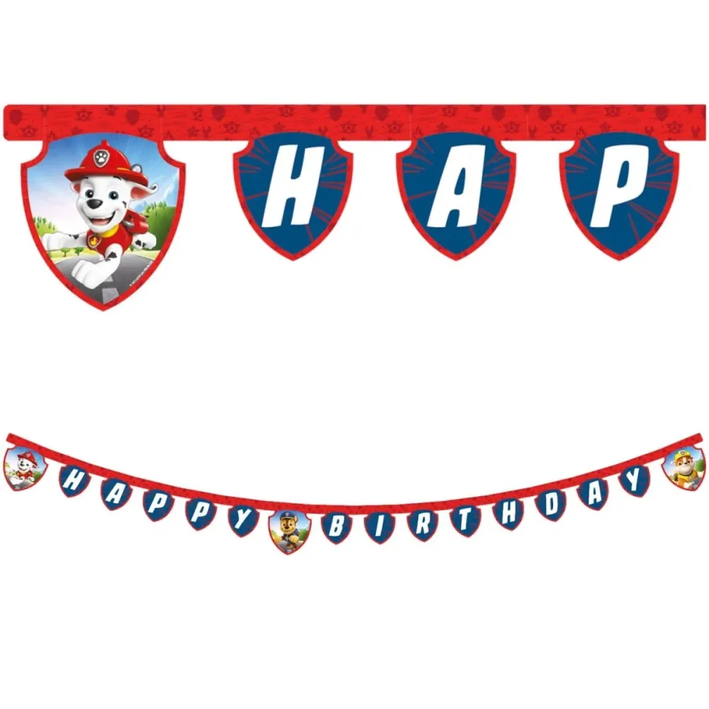 Paw Patrol kirjain Garland Hyvää syntymäpäivää 2m