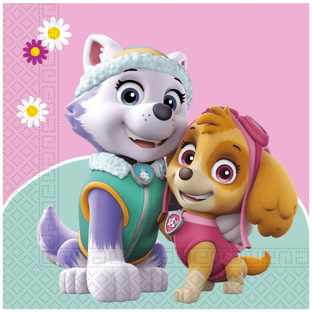 Paw Patrol lautasliinat Skye ja Everest 33cm 20kpl 20kpl