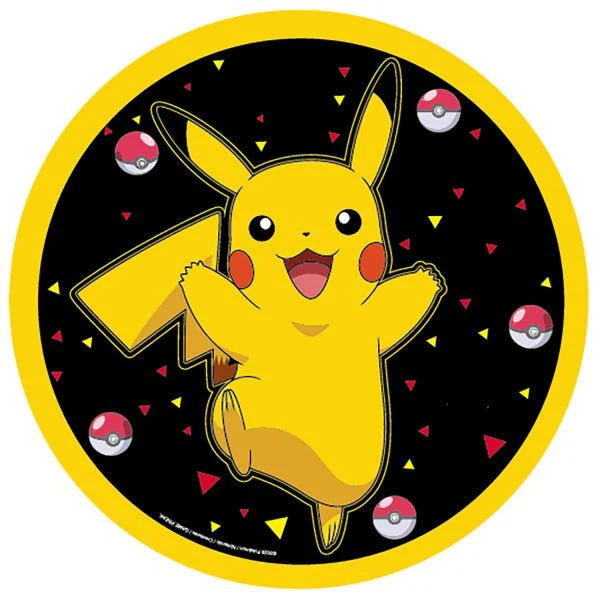 Pokemon lautaset Musta Keltainen 23cm 8kpl