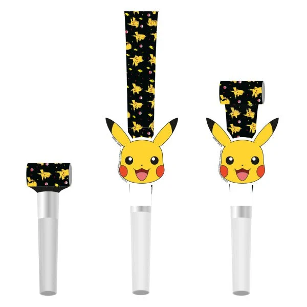 Pokemon rullakielet Musta Keltainen 30cm 8kpl