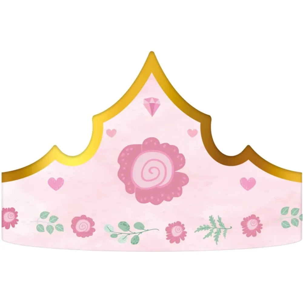 Prinsessan kruunu vaaleanpunainen 60cm 6kpl