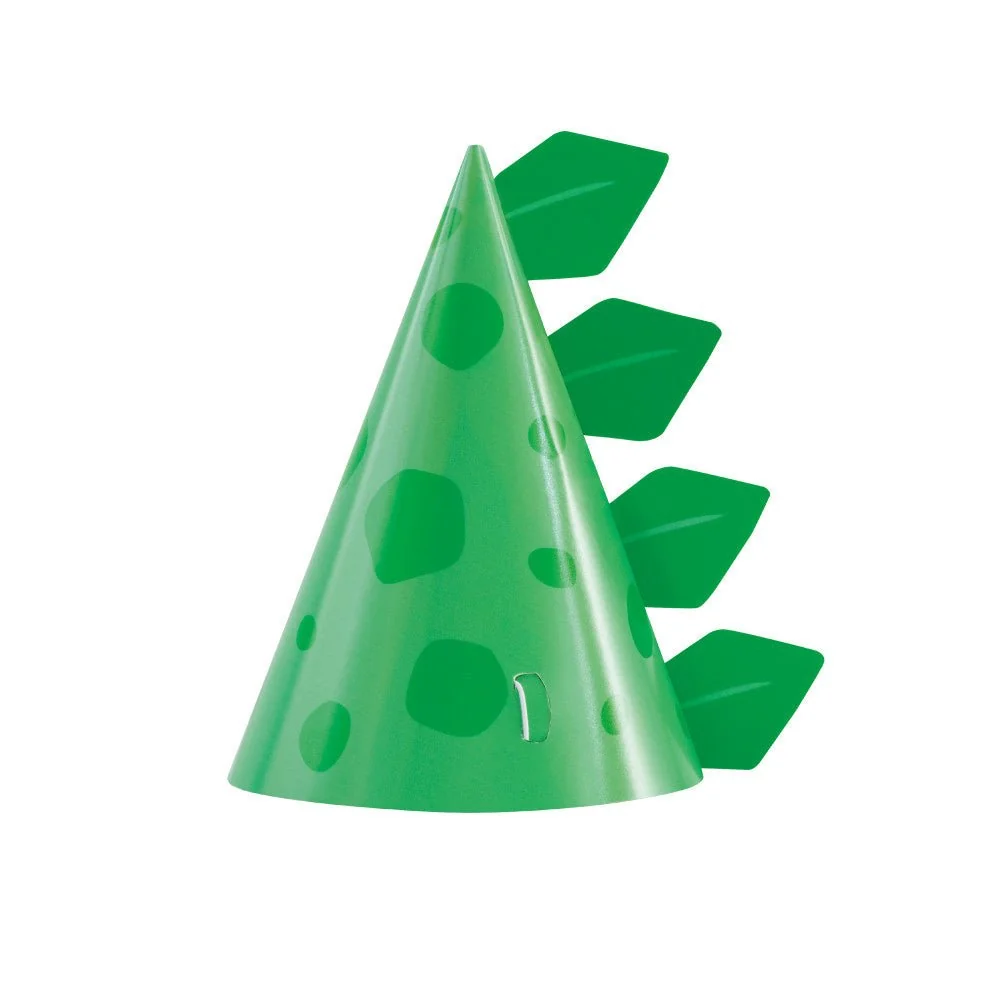 Sininen & Vihreä dinosaurus Party Hatut 8kpl