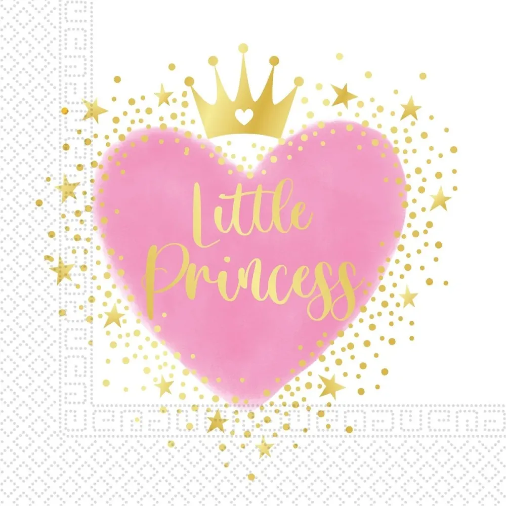 Sydän lautasliinat Pikku prinsessa 33cm 20kpl