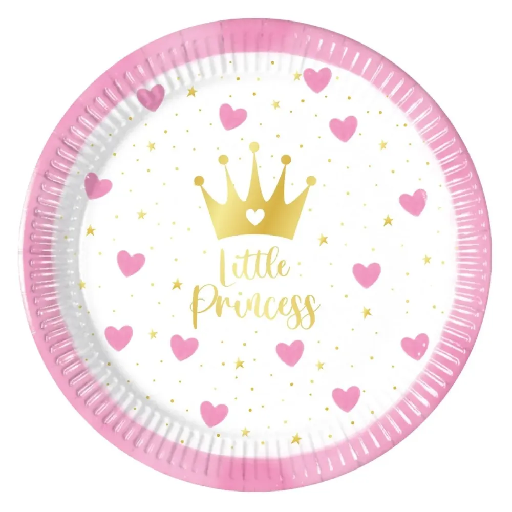 Sydänlautaset Pikku prinsessa 20cm 8kpl