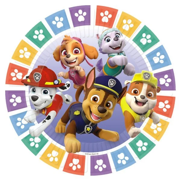 Värilliset Paw Patrol lautaset 23cm 8kpl
