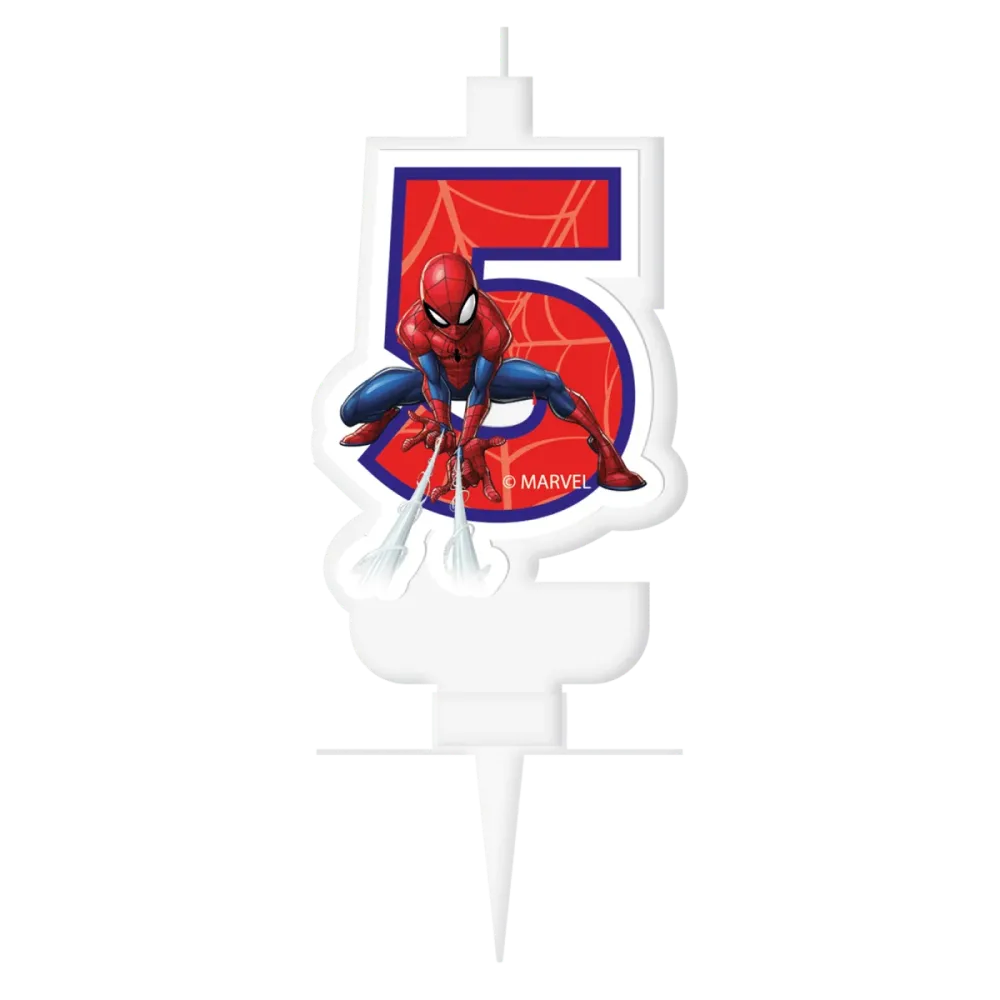 5 vuoden kynttilä Spiderman
