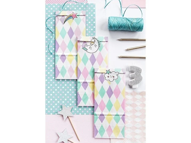 Yksisarvinen jakaminen pussit paperi 18cm 6kpl