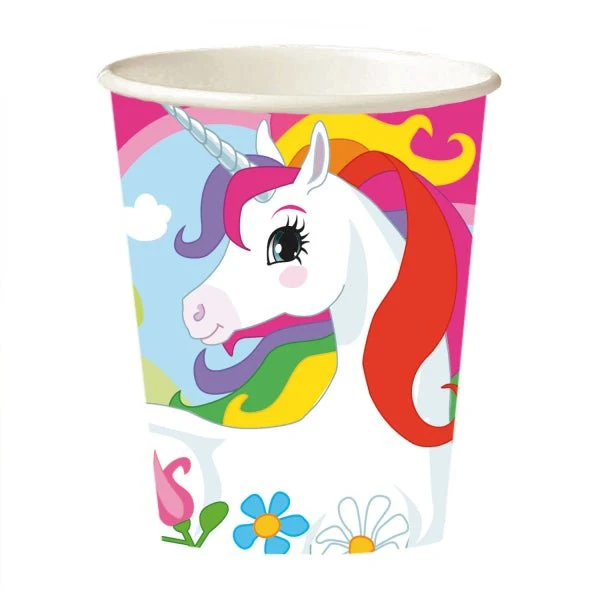 8 yksisarvinen paperikuppi 250 ml