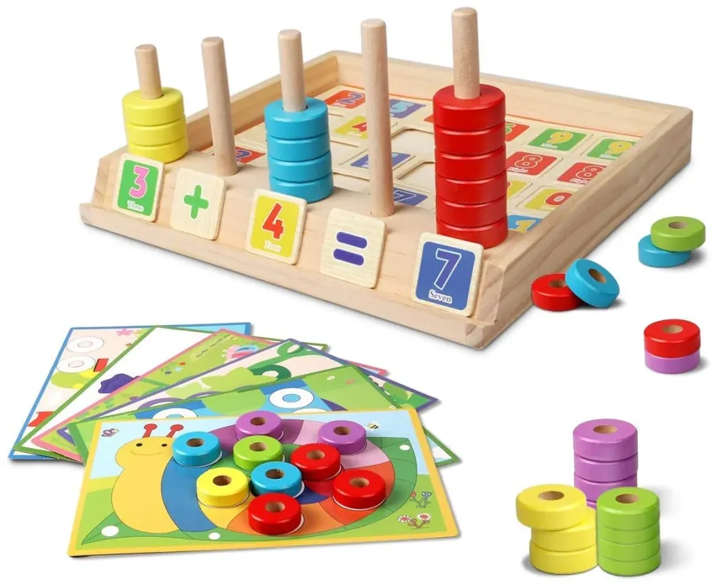 EcoToys MathMaster | Pelaa ja opi - Opettava puinen laskupeli lapsille