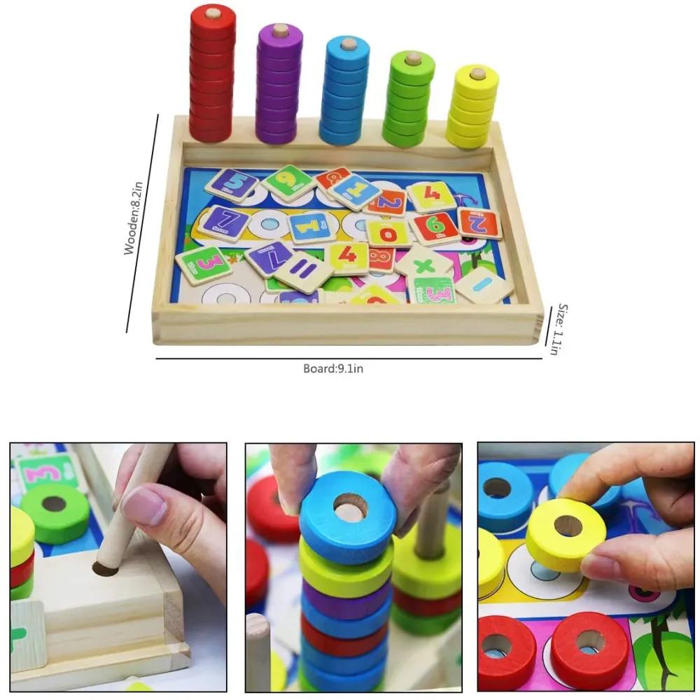 EcoToys MathMaster | Pelaa ja opi - Opettava puinen laskupeli lapsille
