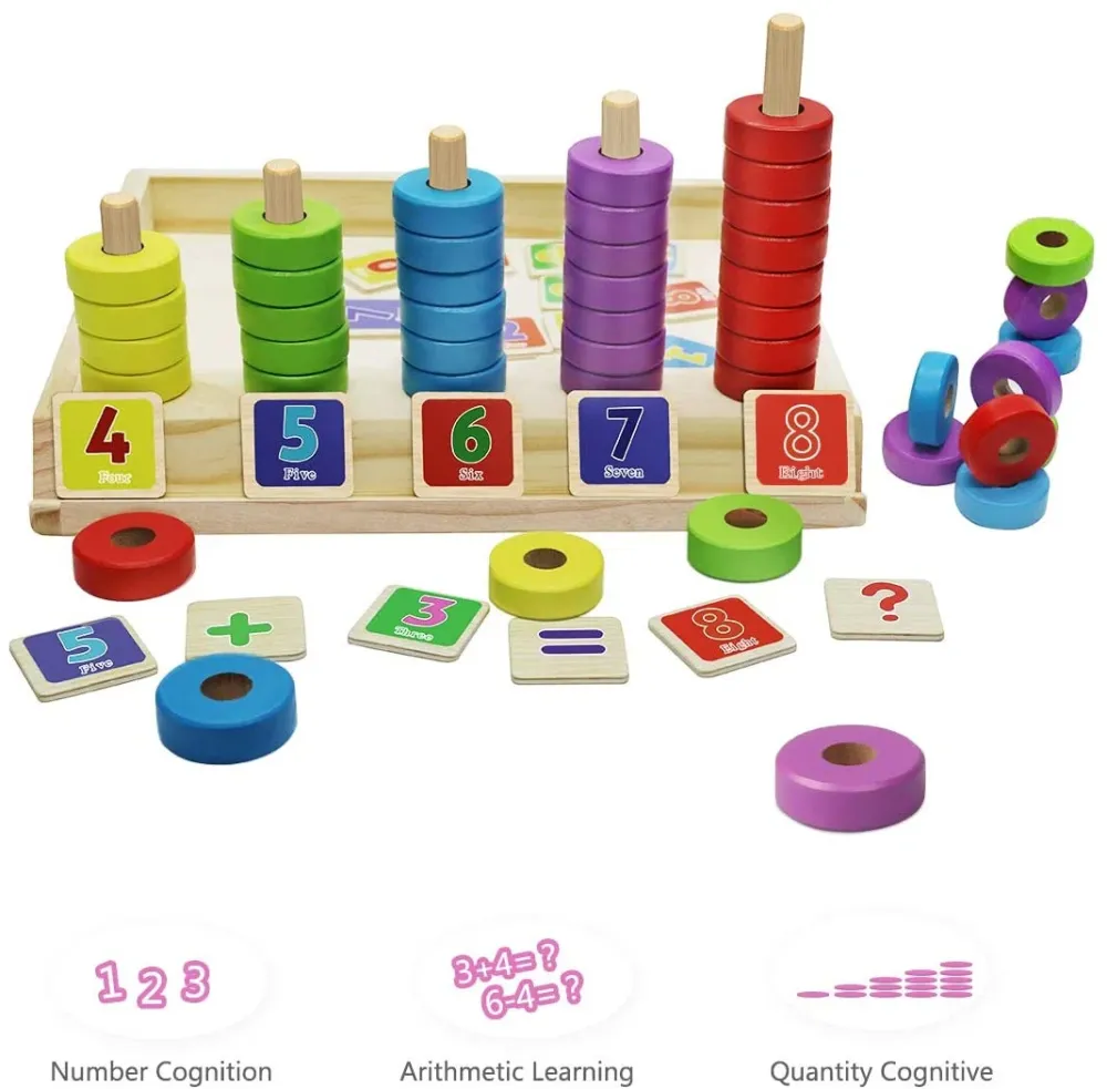 EcoToys MathMaster | Pelaa ja opi - Opettava puinen laskupeli lapsille