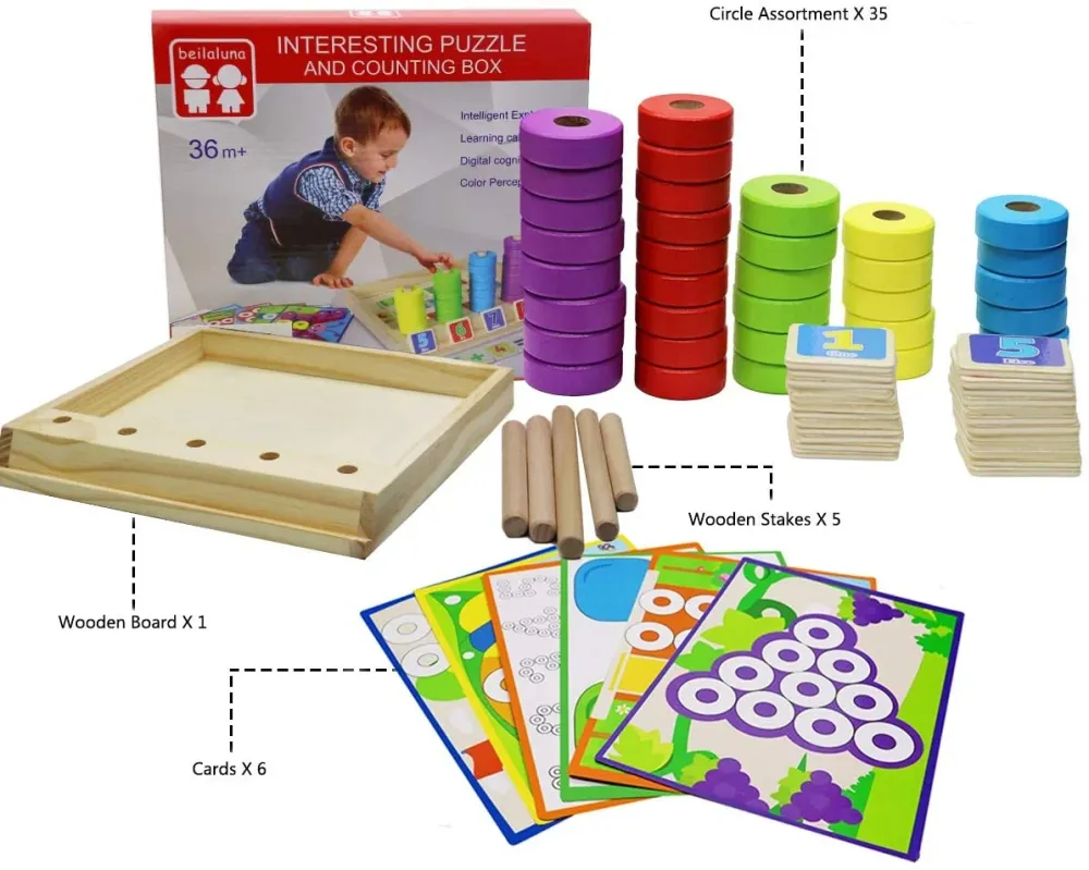 EcoToys MathMaster | Pelaa ja opi - Opettava puinen laskupeli lapsille