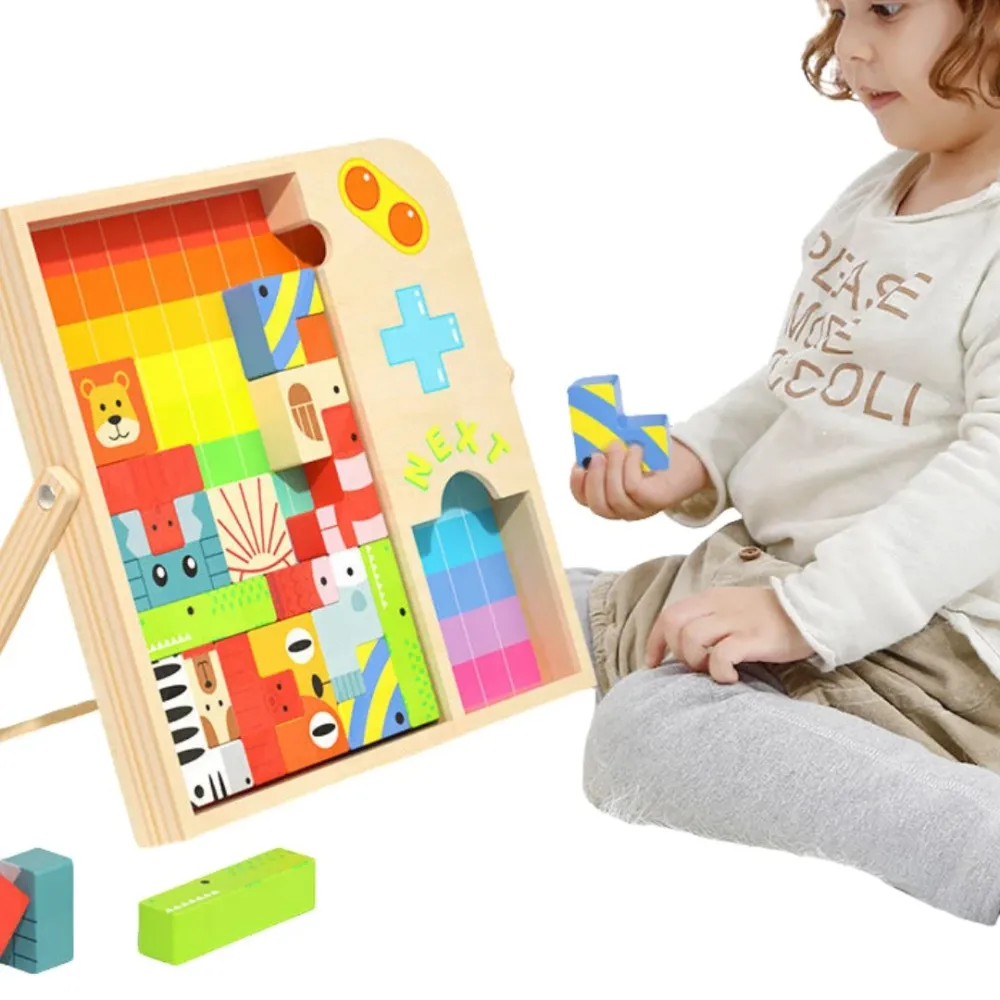EcoToys Tetrino | Pelaa, opi ja kehitä luovaa ajattelukykyä - Montessori-palapeli lapsille