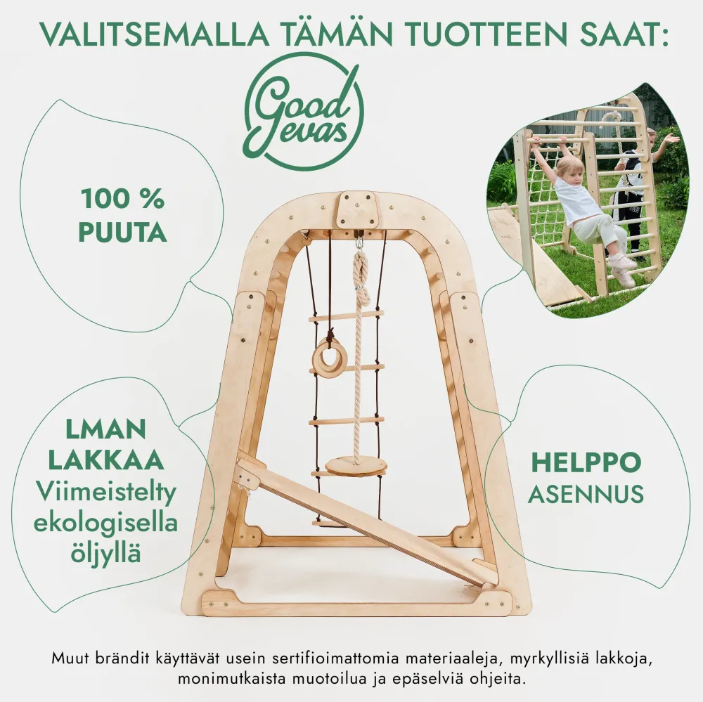 Sisäleikkipaikka taaperoille - Seitsemän yhdessä leikkipaikka + Keinusetti + Liukuramppi