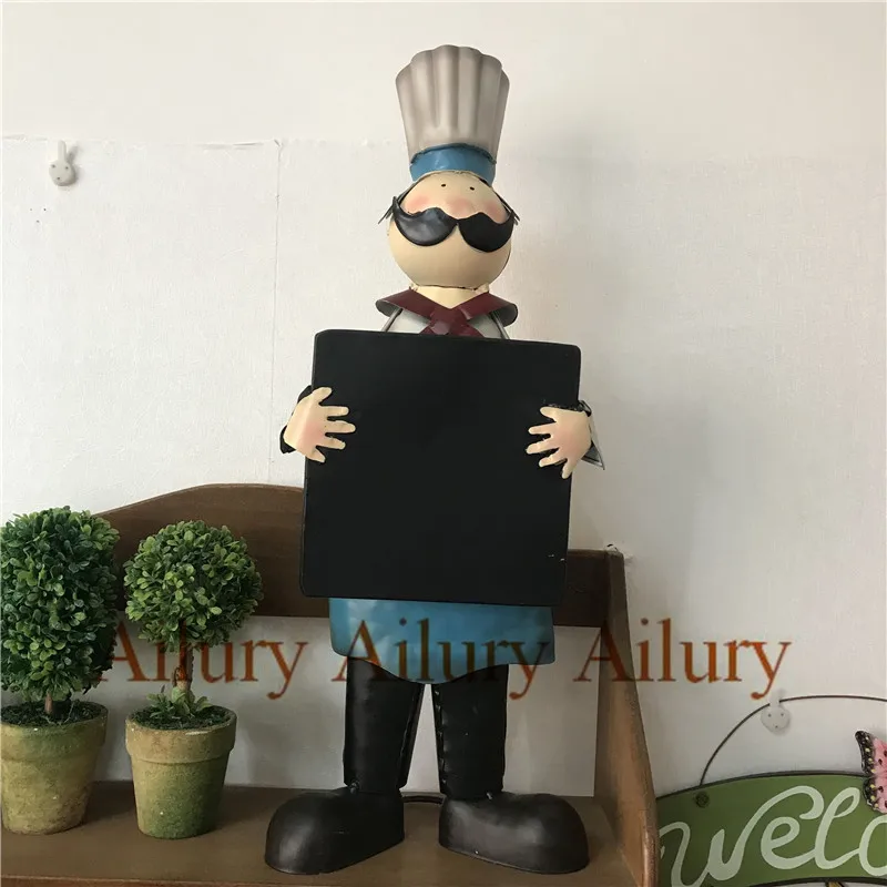 High 40cm,Iron Old Creative Kitchen Ornaments Small Blackboard,Western Restaurant Cafe Home Soft Decorations