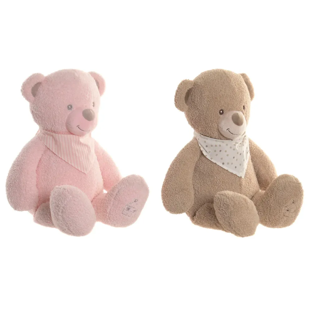 Pehmolelu Home ESPRIT Ruskea Pinkki Polyesteri Lasten Karhu (2 osaa)