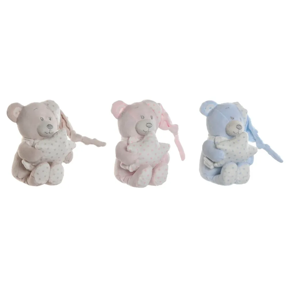 Pehmolelu Home ESPRIT Sininen Beige Pinkki Polyesteri 20 x 10 x 15 cm (3 osaa)