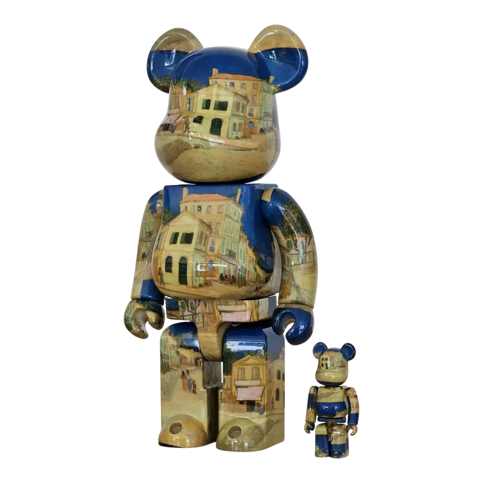 100% & 400% Bearbrick -setti - Van Gogh - Yellow House