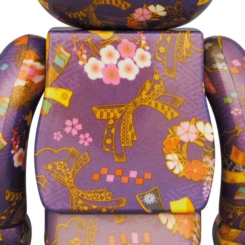400 % & 100 % Bearbrick – Chiyogami II (Purple)