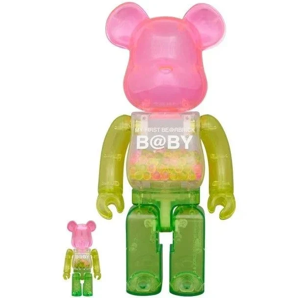 400% & 100% Bearbrick - My First Bearbrick Baby (1st Color Clear) - setti