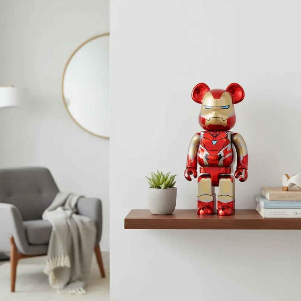 400% & 100% Bearbrick - Iron Man - Mark 85 Chrome ed. (BWWT3)