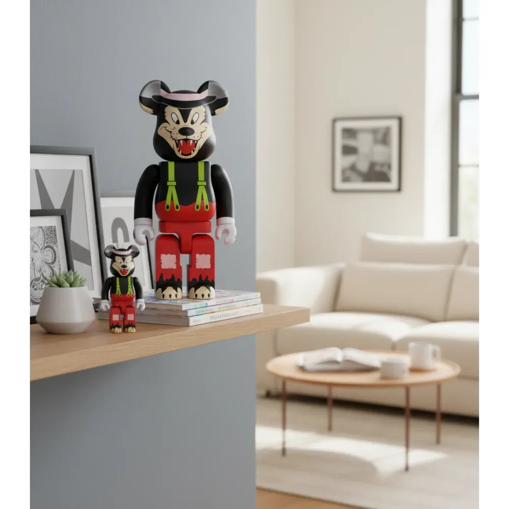 400 % & 100 % Bearbrick -setti - Big Bad Wolf (Disney)