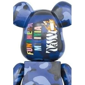 400 % & 100 % Bearbrick -setti – Camo Tiger BAPE (Blue ver.)
