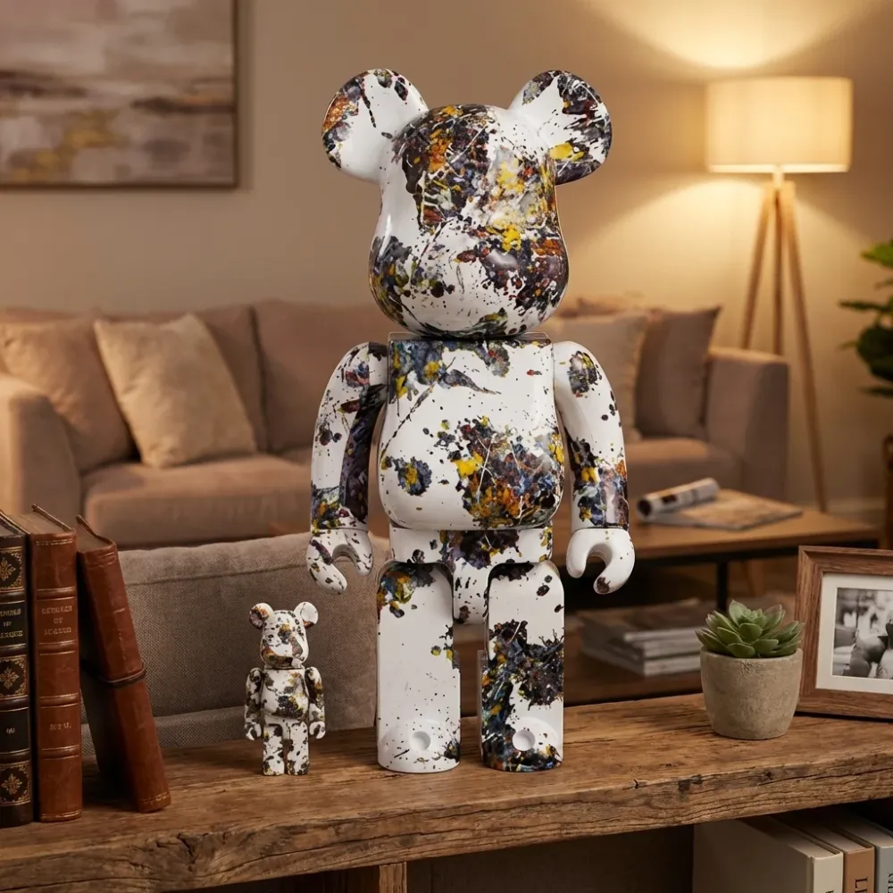 400 % & 100 % Bearbrick -setti – Jackson Pollock Studio (Splash)