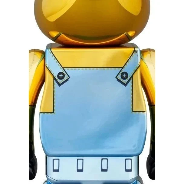 400 % + 100 % Bearbrick -setti - Minion BOB (Chrome)