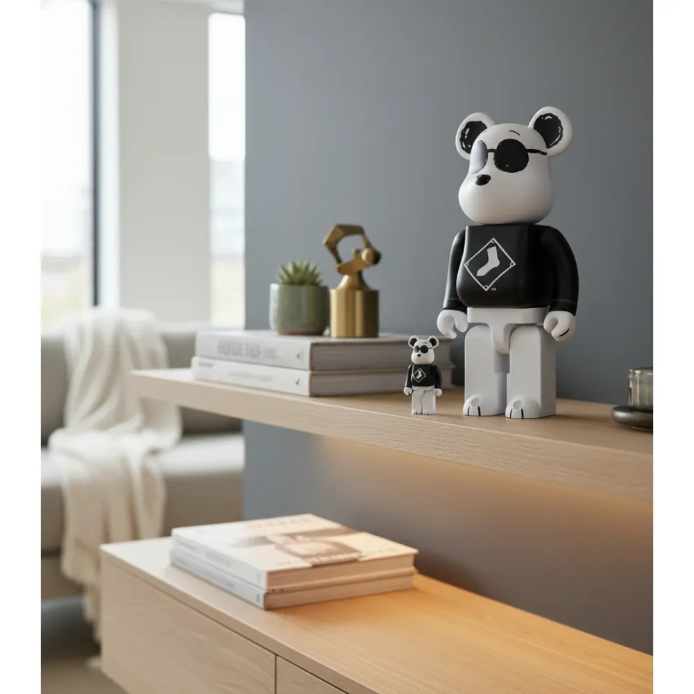 400 % & 100 % Bearbrick -setti - Snoopy White Sox (MLB x Peanuts)