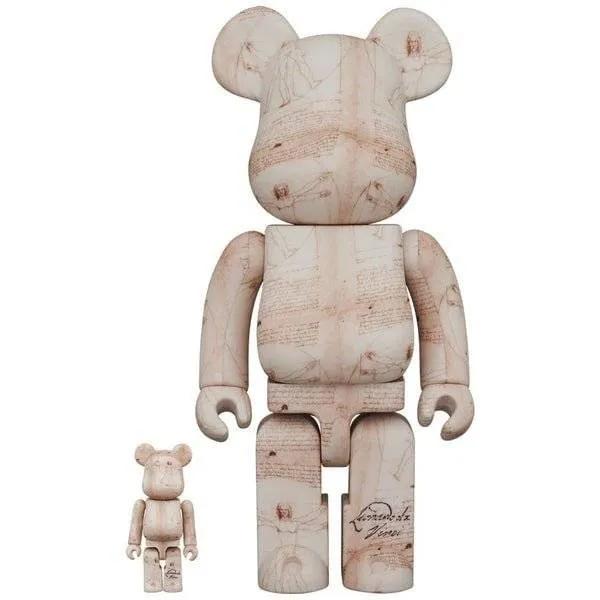 400% & 100% Bearbrick-setti – Leonardo Da Vinci (Vitruvian Man)