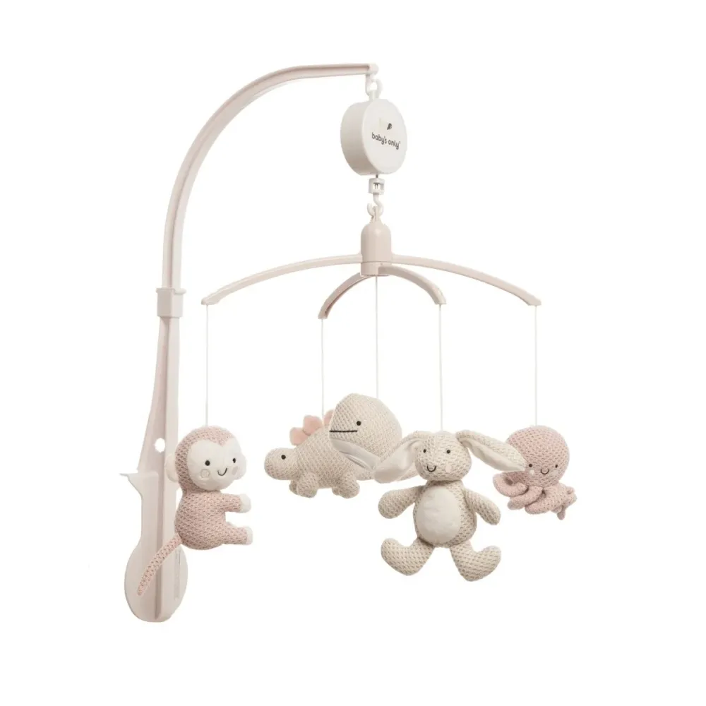 Baby's Only Music mobile Animals Vanha vaaleanpunainen/lämpimät pellavat