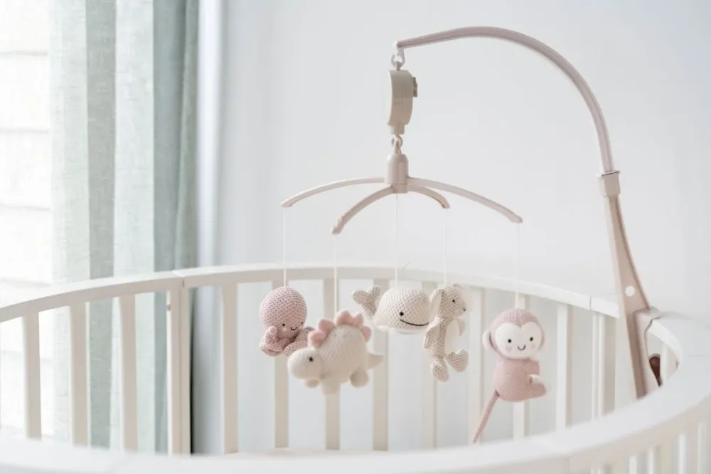 Baby's Only Music mobile Animals Vanha vaaleanpunainen/lämpimät pellavat