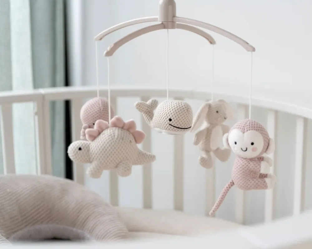 Baby's Only Music mobile Animals Vanha vaaleanpunainen/lämpimät pellavat