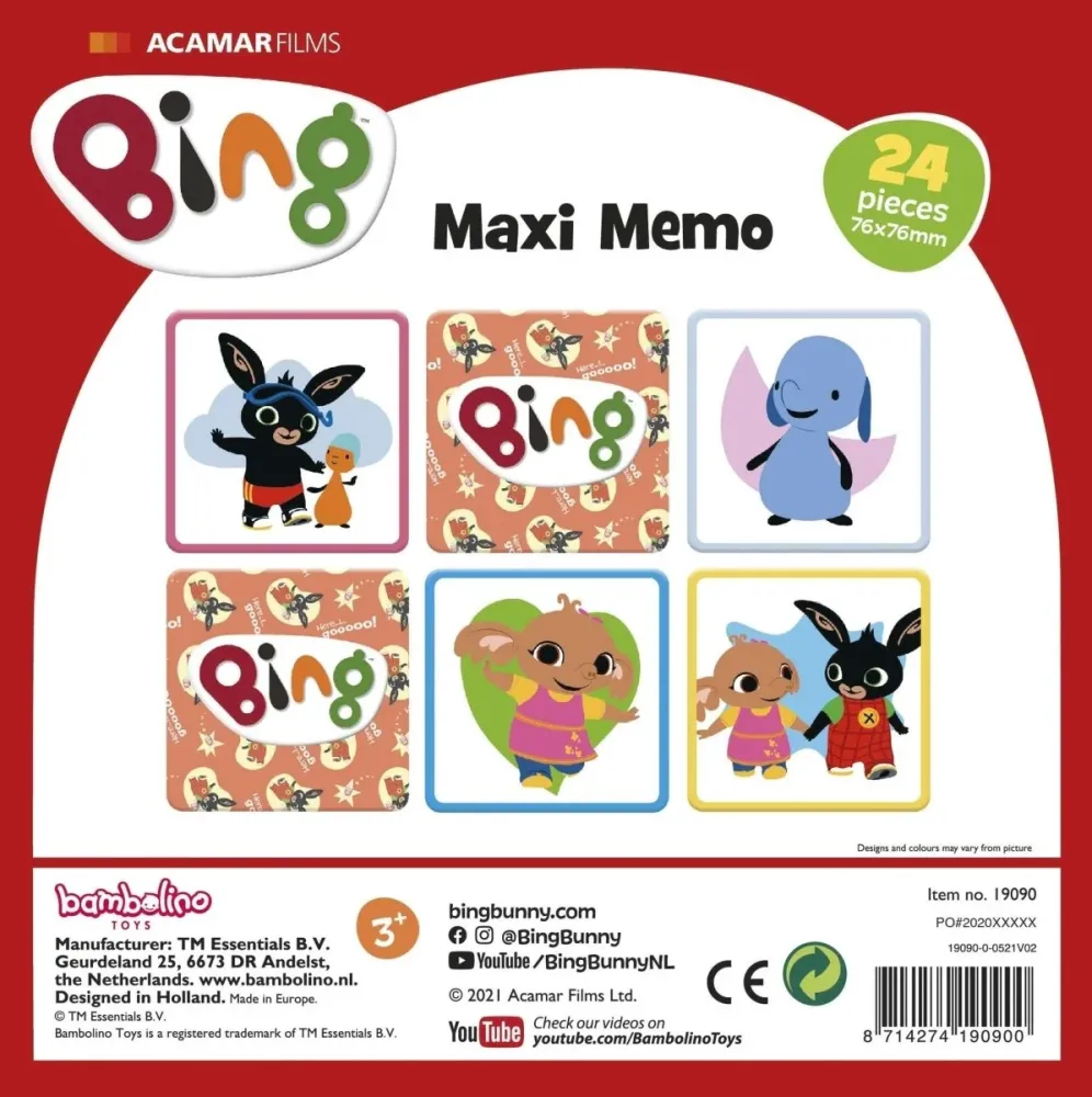 Bambolino Game Maxi Memo Bing 36St