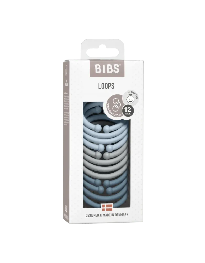 BIBS Leikkirenkaat Baby Blue/Cloud/Petrol 12kpl
