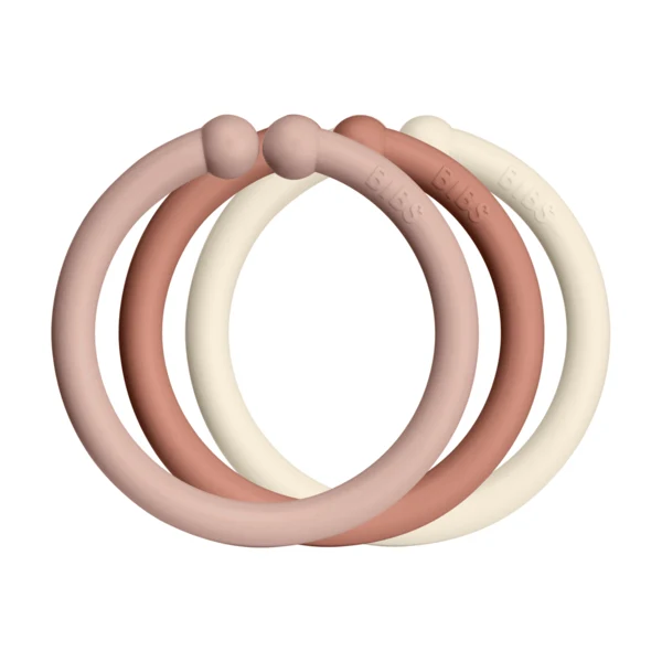BIBS Leikkirenkaat Blush/Woodchuck/Ilvory 12kpl