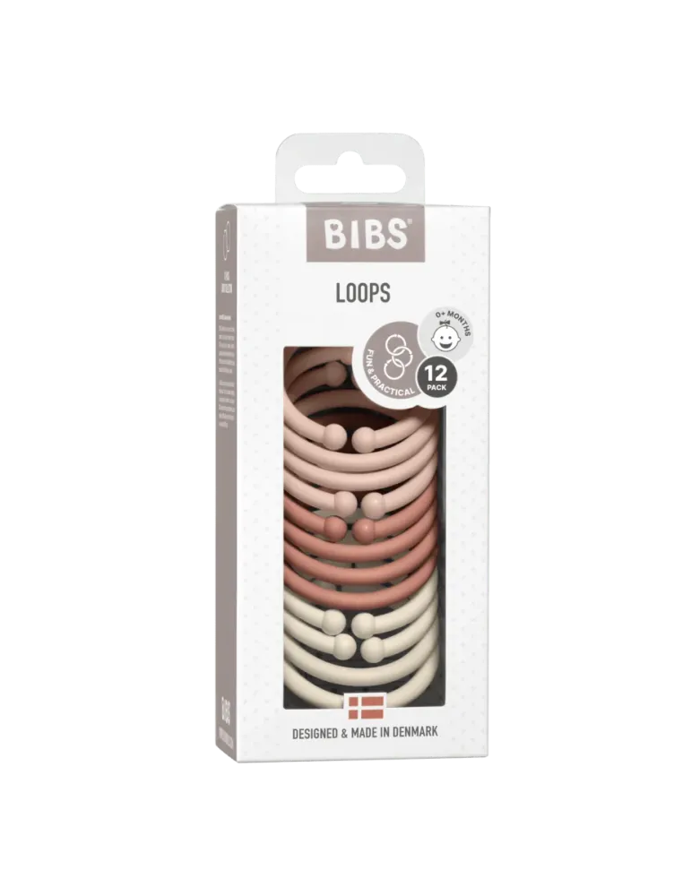 BIBS Leikkirenkaat Blush/Woodchuck/Ilvory 12kpl