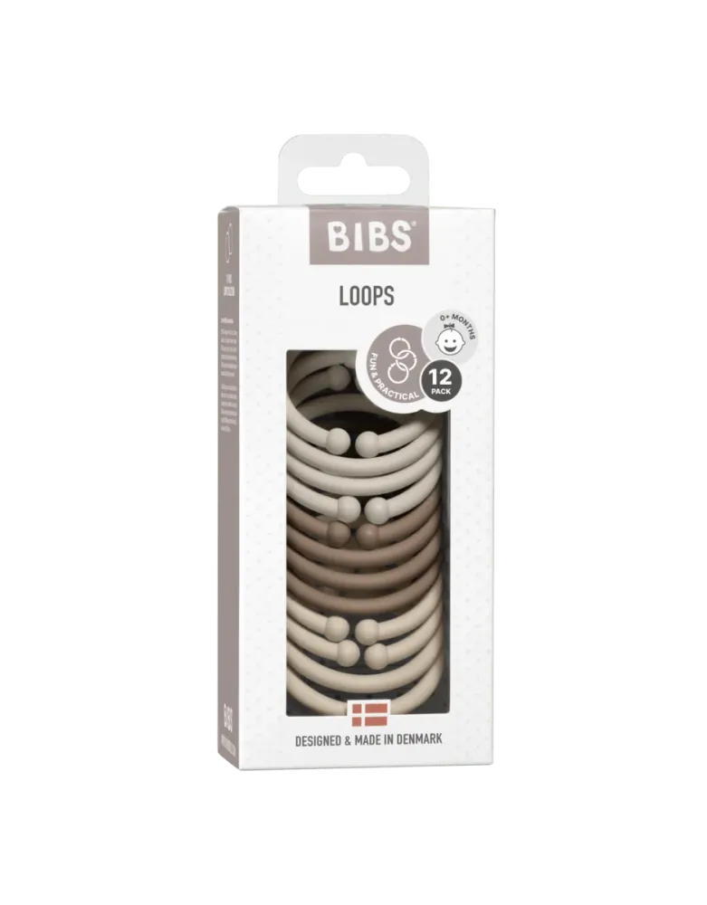 BIBS Leikkirenkaat Hiekka/Tumma tammi/Vanilja 12kpl