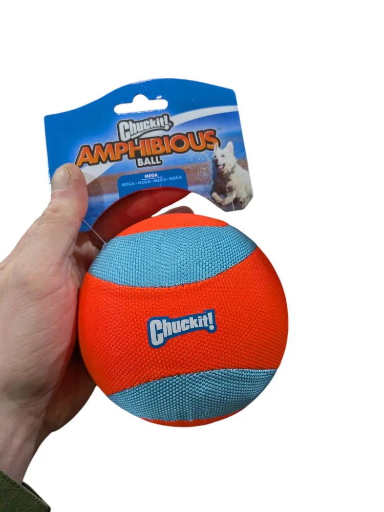 Chuckit Amphibious Mega Ball oranssi/sininen - Erityisesti veteen tehty