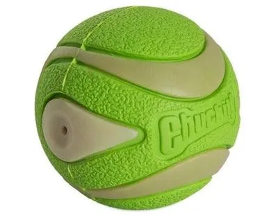 Chuckit Max Glow Ultra Squeeker -pallo, vihreä - pimeässä hohtava pallo