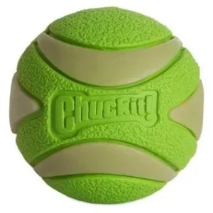 Chuckit Max Glow Ultra Squeeker -pallo, vihreä - pimeässä hohtava pallo