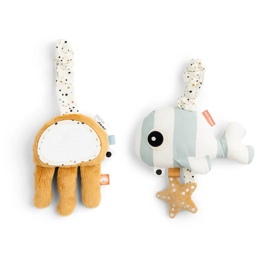 Done Deer Ripustettava lelusarja Sea Friends Sininen/Mustard 2kpl