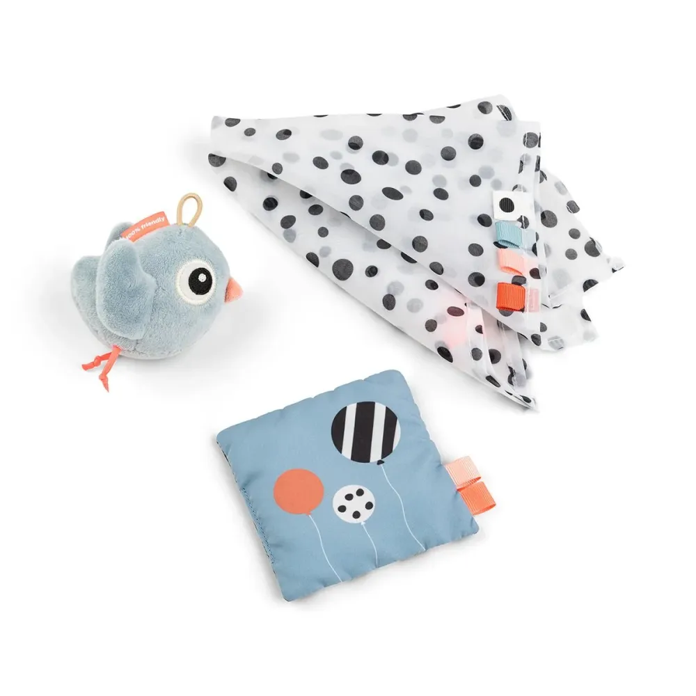 Done Deer Sensory Toy Birdee sininen 3 kpl