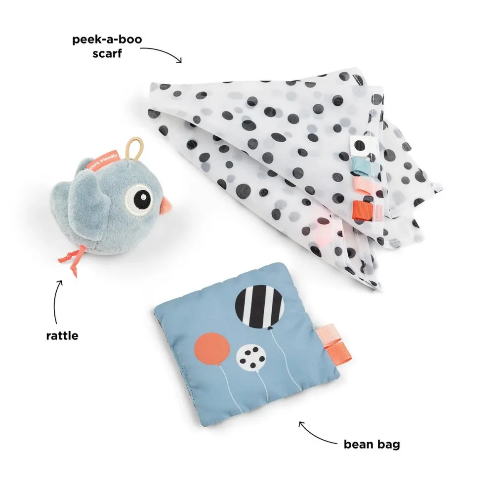 Done Deer Sensory Toy Birdee sininen 3 kpl