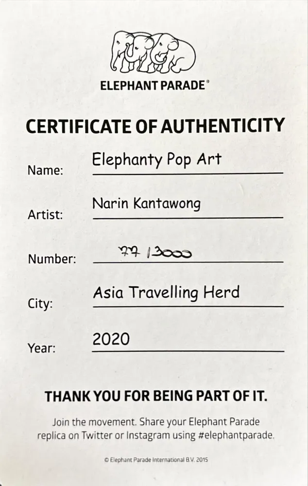 Elephant Parade elephant Elephanty Pop Art 15 cm Limited Edition 3000 ELEPHANTY POP ART 15